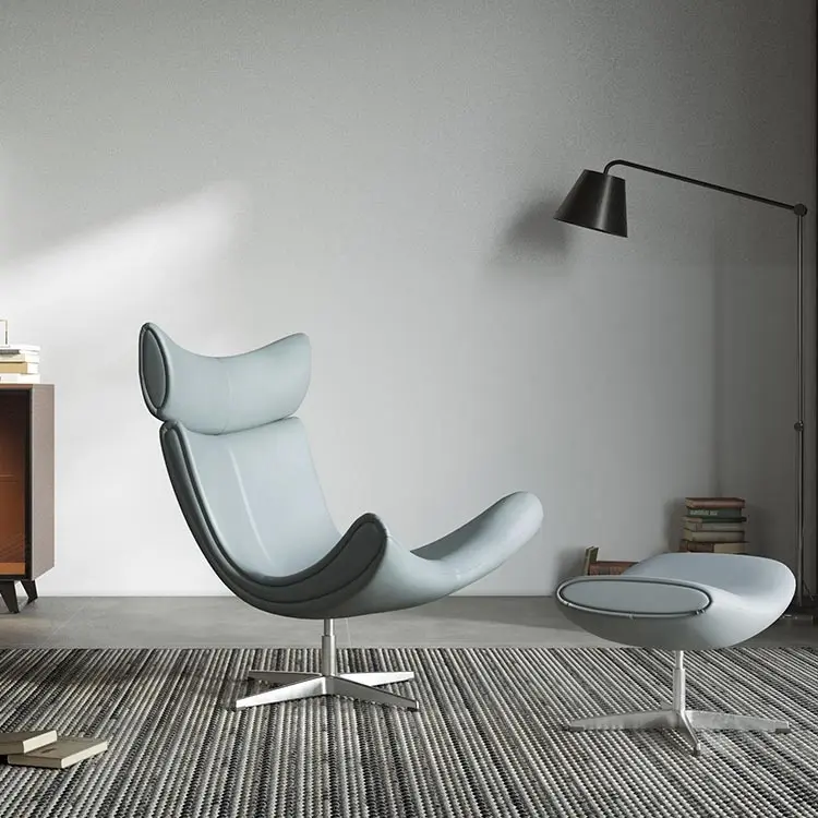 Modern Accent Occasional Furniture Feather Swivel Sessel Wingback Lounge Chair With Ottoman