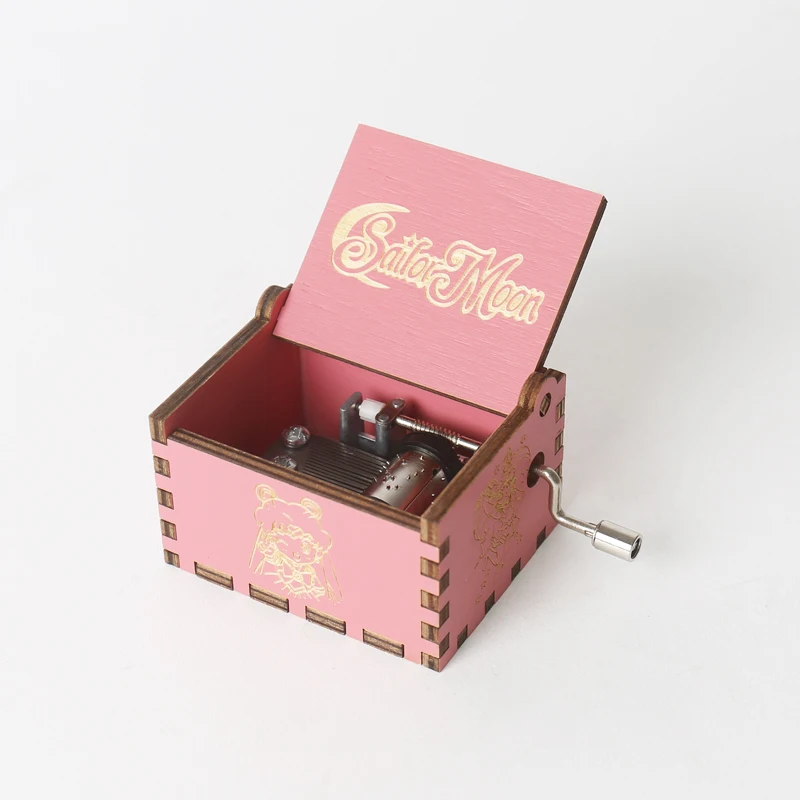 Small Cute Hand Crank Wooden Music Box Birthday/Christmas/Anniversary/Valentines Day for Lover, Girlfriend, Daughter, Mom