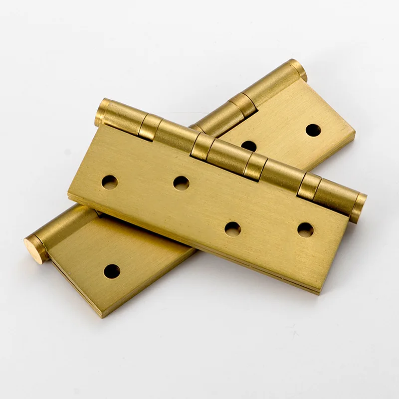 Brushed Solid Brass Ball Bearing Door Hinge With Screws Mortise Door Hinges