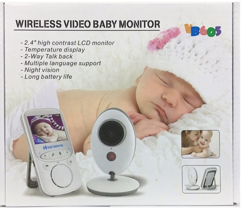 Babyphone Camera Video Baby Monitor vb605 with 2.4 inch LCD IR Night vision Temperature Monitor Intercom Lullabies