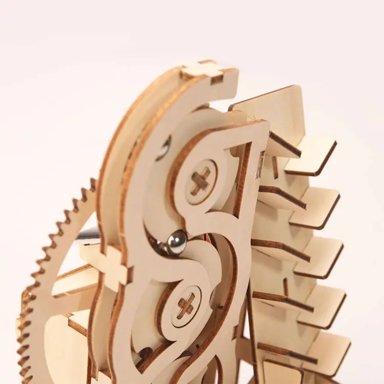 Wincent custom Wooden folk crafts solar energy mechanical gear toys wood puzzle 3d adult STEM educational