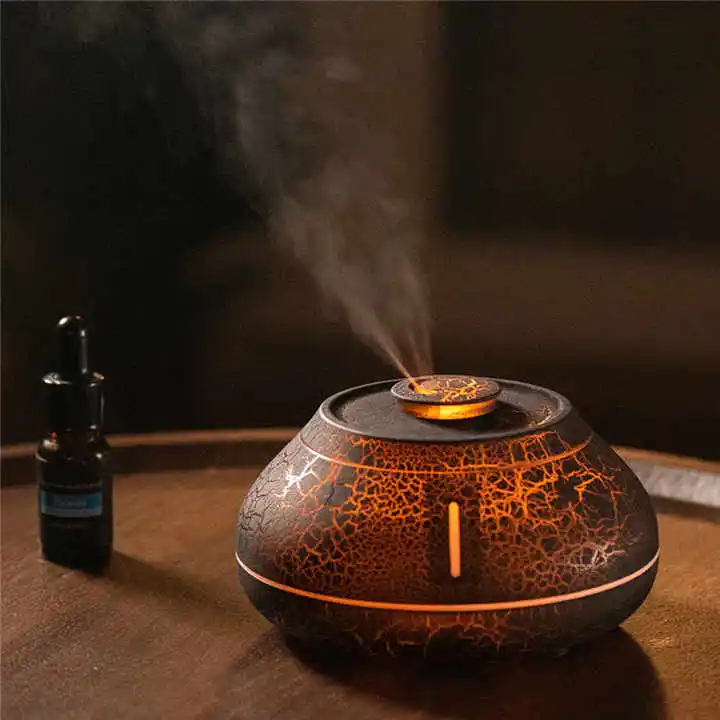 Essential oil aromatherapy diffuser 130ml aroma oil diffuser desktop usb flame air humidifier with colorful light