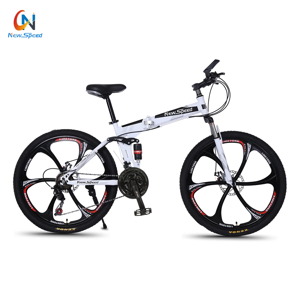 china wholesale market one-wheel folding mountain bike/lightweight hi-ten folding bike mountain/custom 21 gear mtb bike for sale