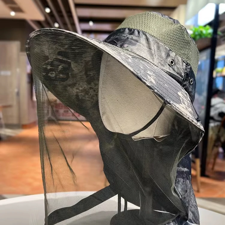 ChanBol Outdoor Travel Camping Mosquito Bug Bee Insect Mesh Hat Head Face Protect Net Beekeeper Cap Hat with Head Net