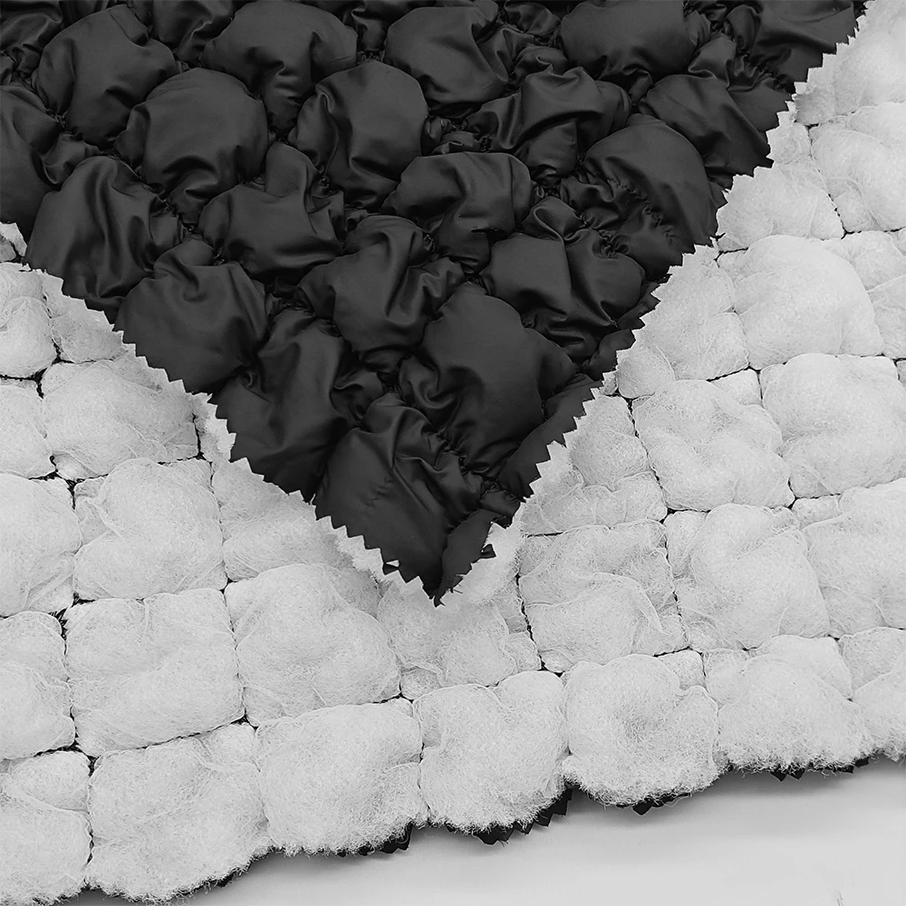 New fashion 100% nylon bag fabric 380T nylon taffeta bubble checked fabric quilting silk floss bag fabric