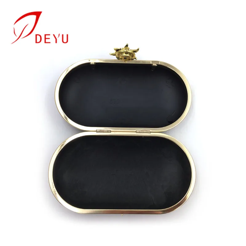 Flower purse gold frame women clutch clip beautiful evening bag