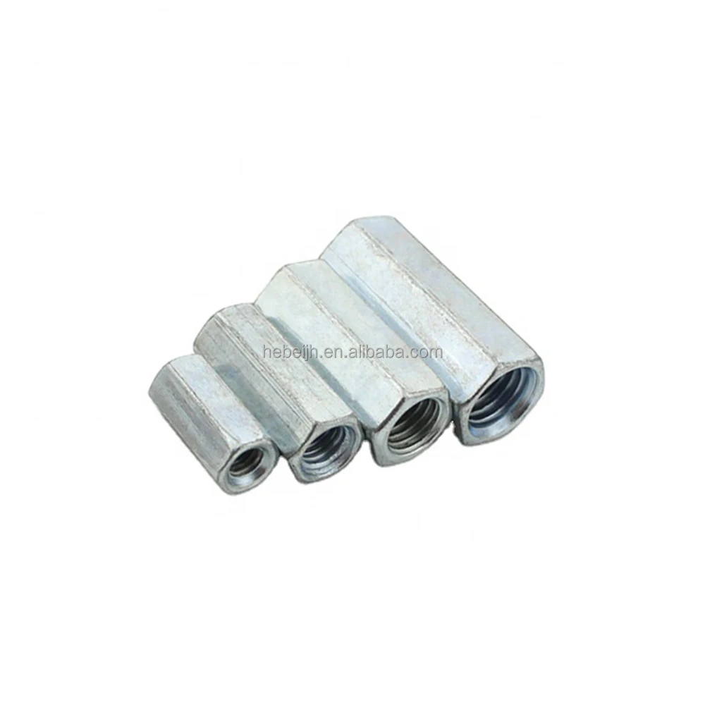 Corrosion resistant hexagonal connection nut stainless steel carbon steel nut galvanized extended hexagonal nut