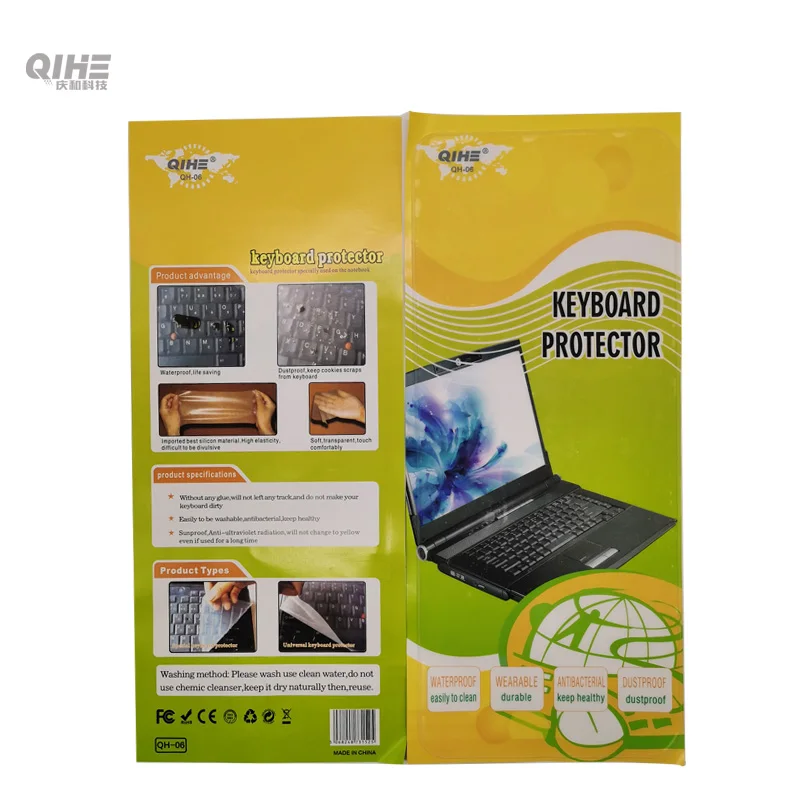 Оптовая продажа, силиконовая наклейка на клавиатуру для ноутбука 14/15/17 дюймов