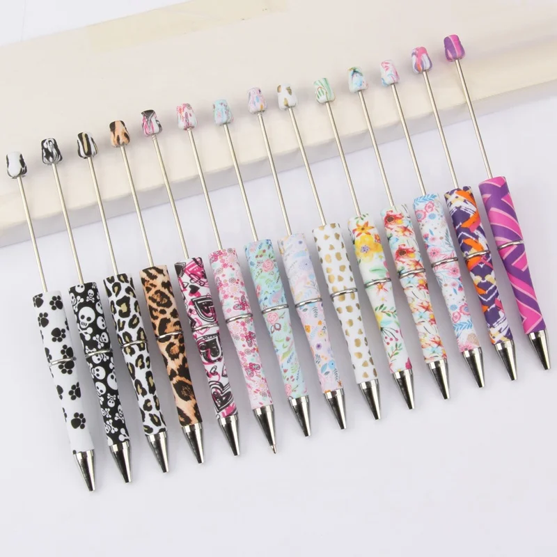 Пустые стержни стержня шармы DIY Ремесло Хобби ручная работа декоративные индивидуальные красочные пластиковые печатные бисерные ручки