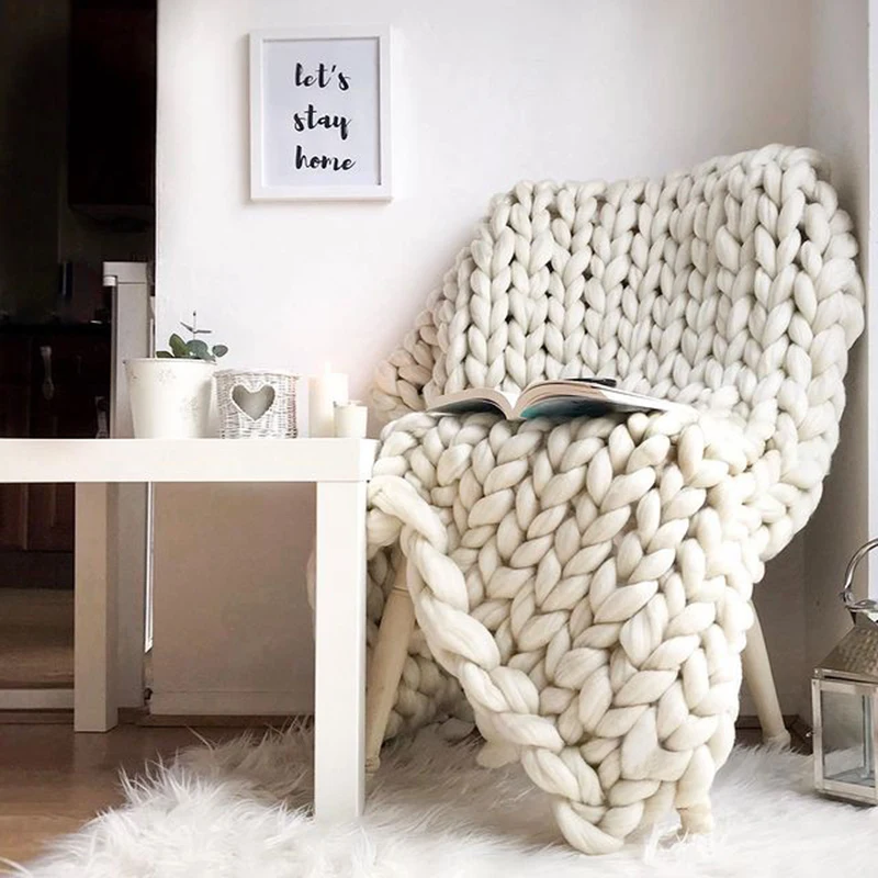 i@home lightweight thick knit custom cozy throw sofa knitted baby blanket