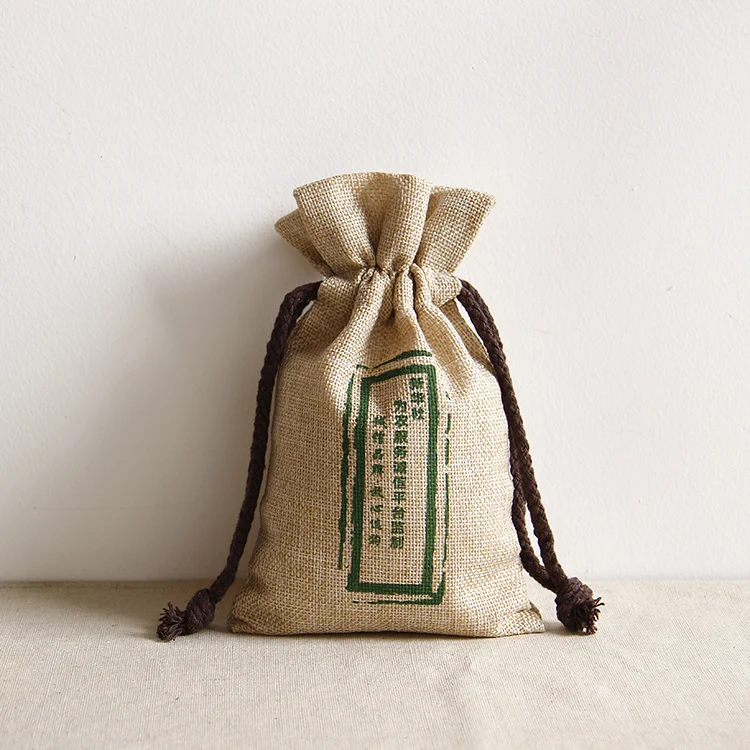 Natural Burlap Bags Jute Hessian Drawstring Sack Small Wedding Favor Gift Jute dust Bag