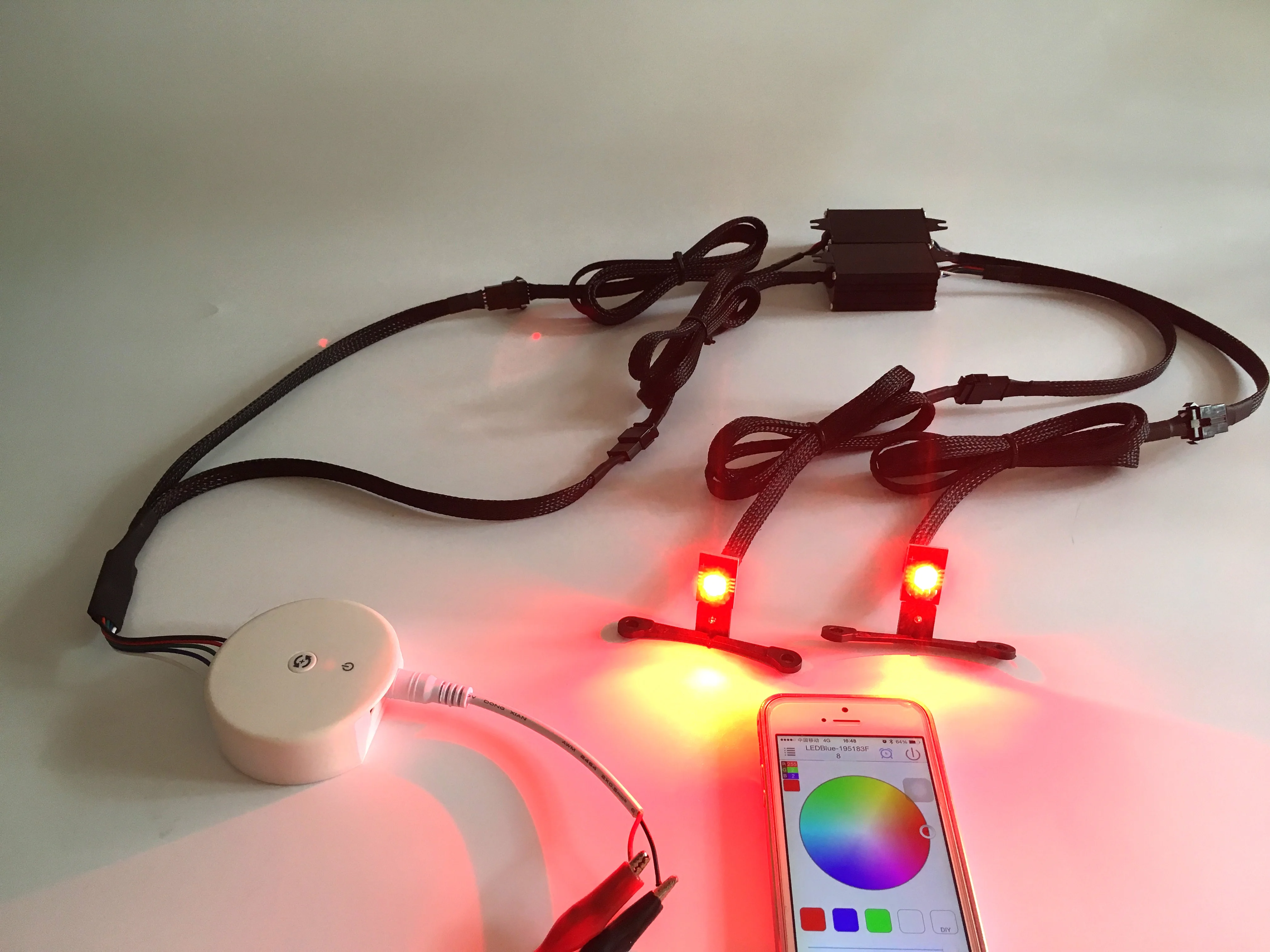 2pcs rgbw high power led demon eye super bright headlight projector 2.5inch devil eye light