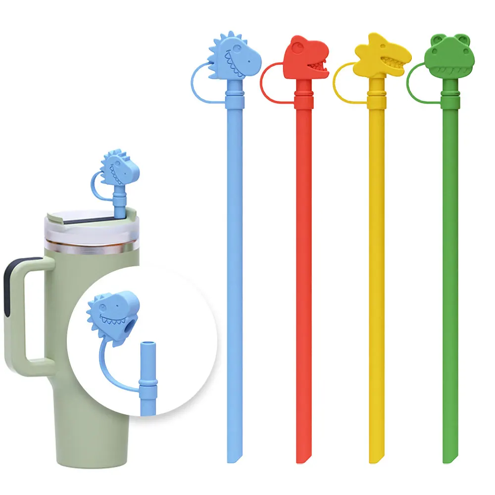 Collapsible Reusable Silicone Straw Bpa Free Silicone Cup Sleeve Straw Topper Dust Covers For Stanley Cup Accessories