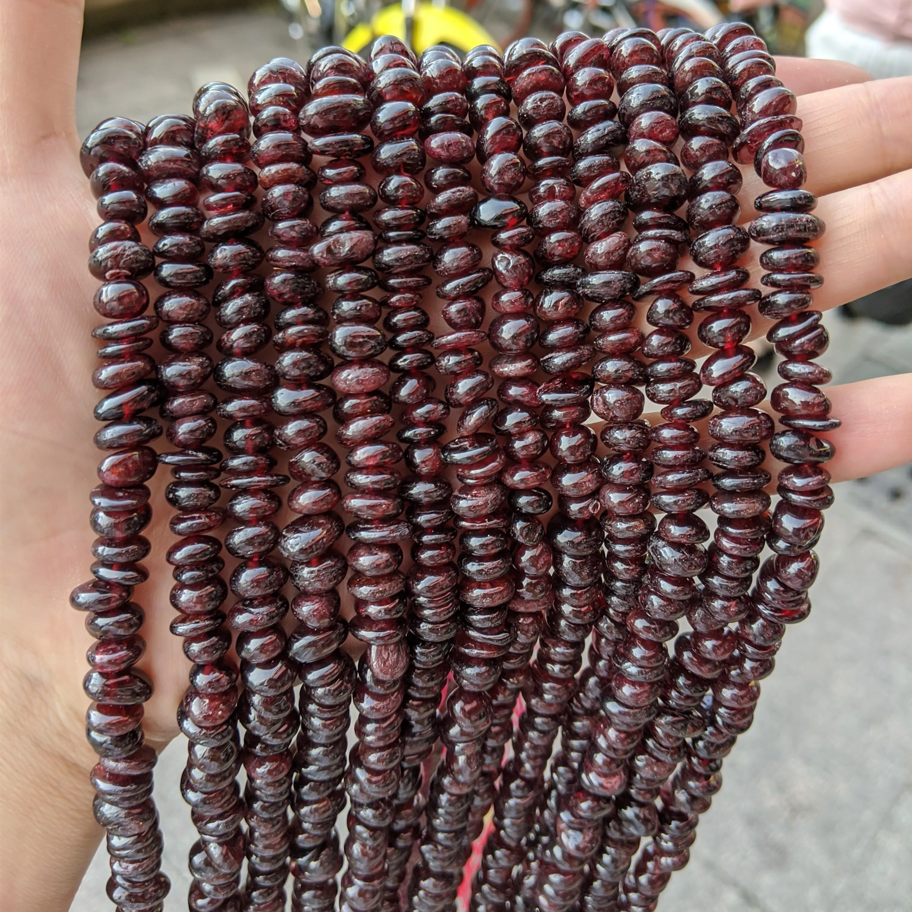 Buy Bulk Natural Stone Raw Loose Horizontal Hole Chip Tumble Nugget Beads Garnet