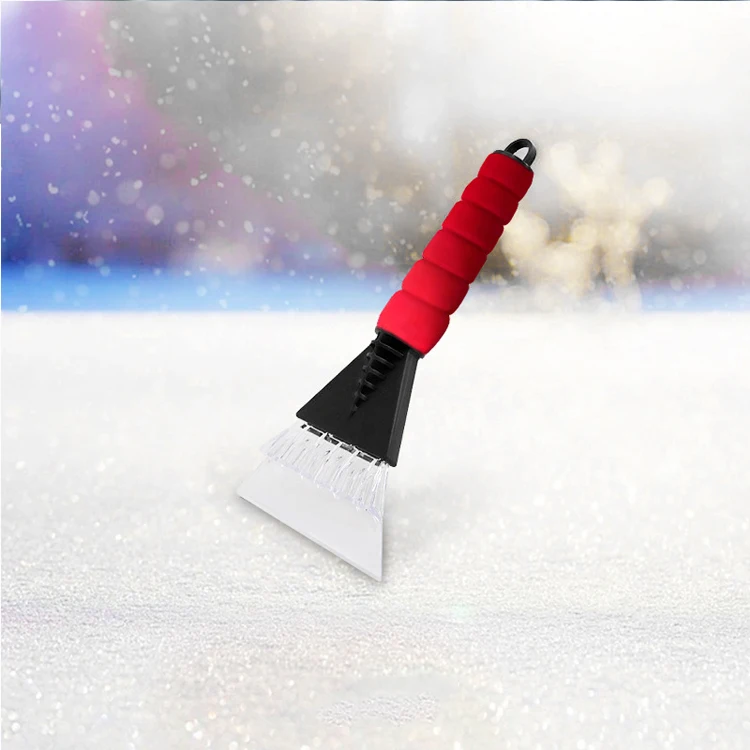 Hot sell winter grass remove frost transparent soft handle plastic snow shovel for car