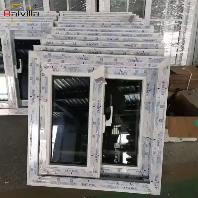 Hot Selling PVC Frame Glass Slide Window Design UPVC Double Glazed Sliding Windows
