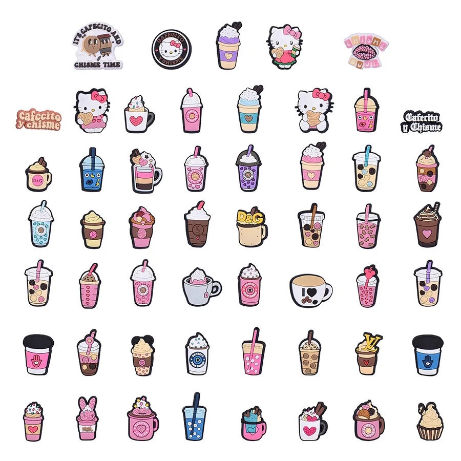 2023 Croc charms concha cafecito mexico food bread croc charm mickey ears concha charms for wholesale kids croc ch