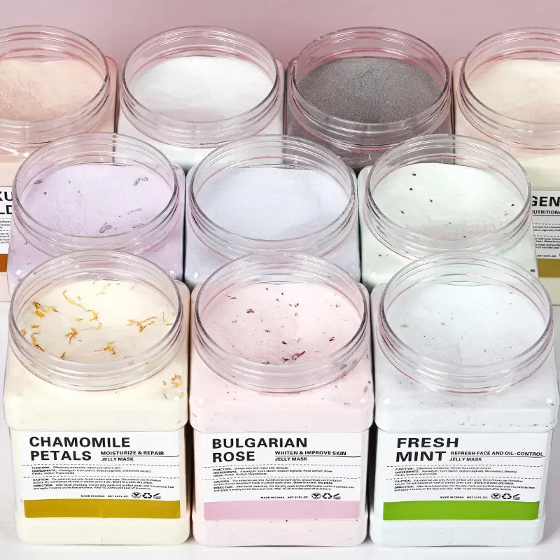 Lavender Diy Spa Jelly Mask Powder for Facials Peel Off Moisturizing Hyaluronic Acid Gel Floral Jelly Face Masks Skin Care Mask