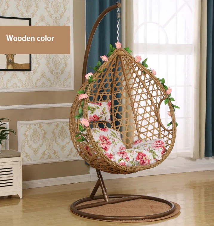 New patio hanging PE rattan with stand wicker egg swing chair kid adult indoor outdoor hammock swing garden furniture