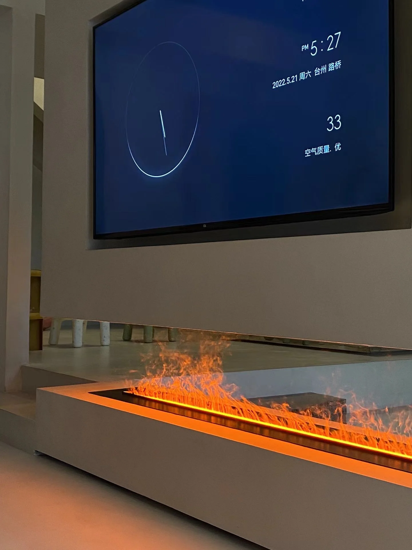 Commercial Office Decor Interior  LED Linear Electric Fireplace 3D Smart Atomizing Water Vapor Stoves Flame 0.8/1/1.2/1.5/1.8/2m