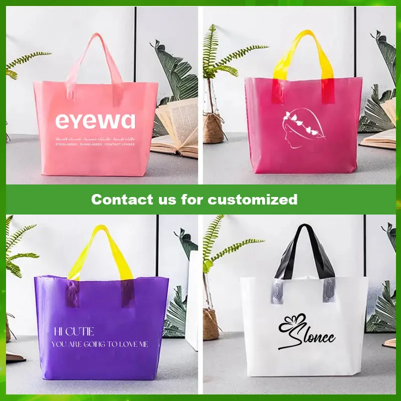 SZCX Custom Logo Recyclable Retail Plastic Gift Shopping Packaging Thank You Bags For Boutique