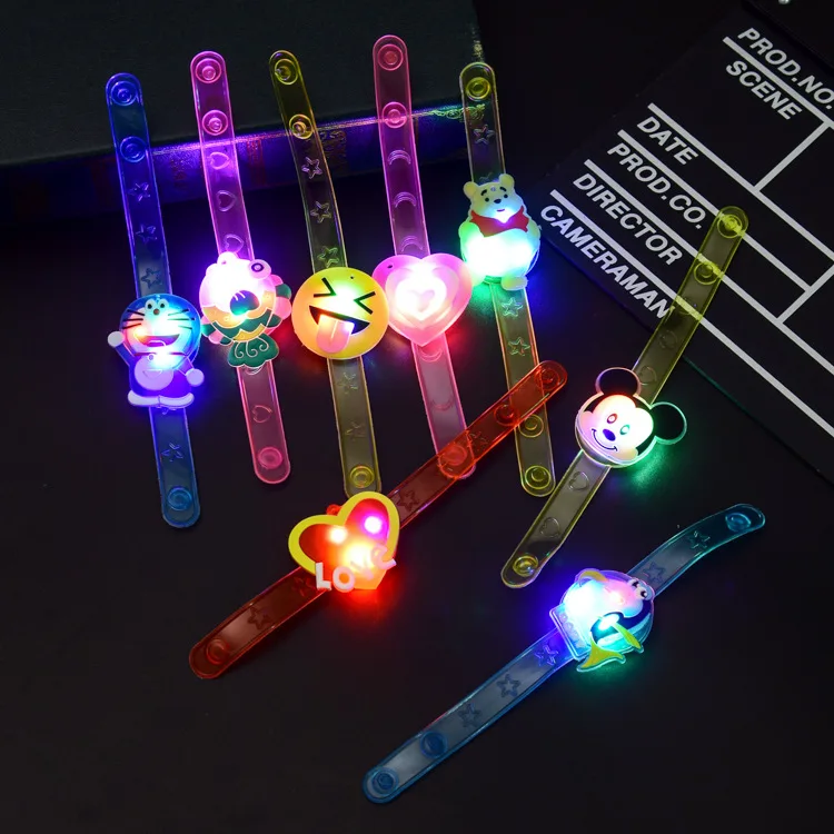 Детские Мультяшные часы, светящийся браслет, детский подарок, светящиеся игрушки, красочные браслеты на Рождество, детские подарки на день рождения