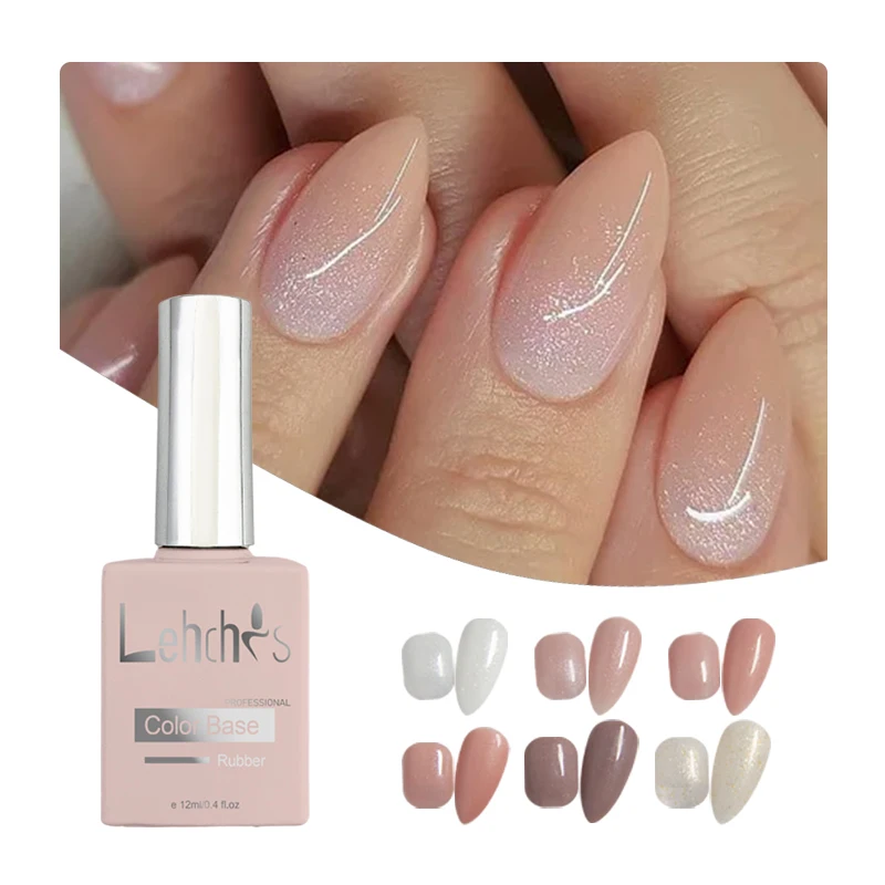 Hot Sale Private Label Nail Art Beauty 15ml Shimmer Nude Soak Off  Base Coat Nail Color UV Gel Polish