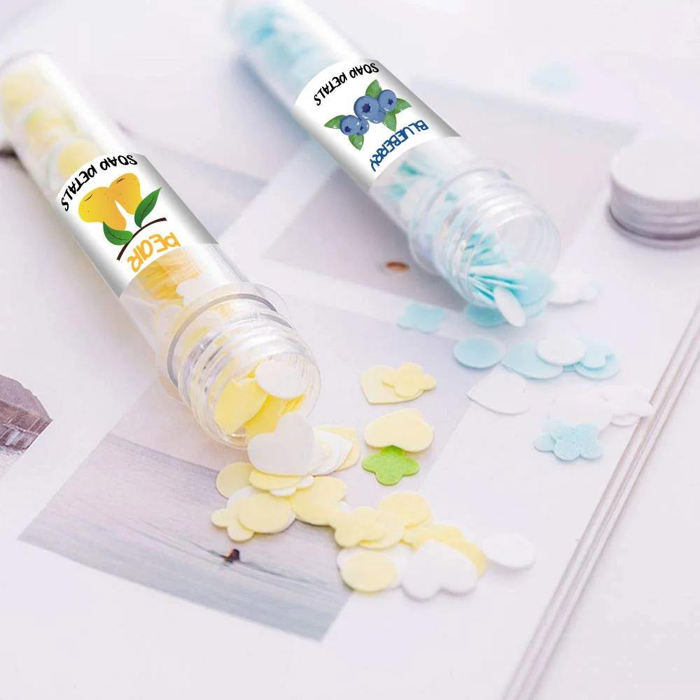 Wholesale beautiful colorful portable tube rose flower star shape soft bath paper soap travel test tube mounted paper soap