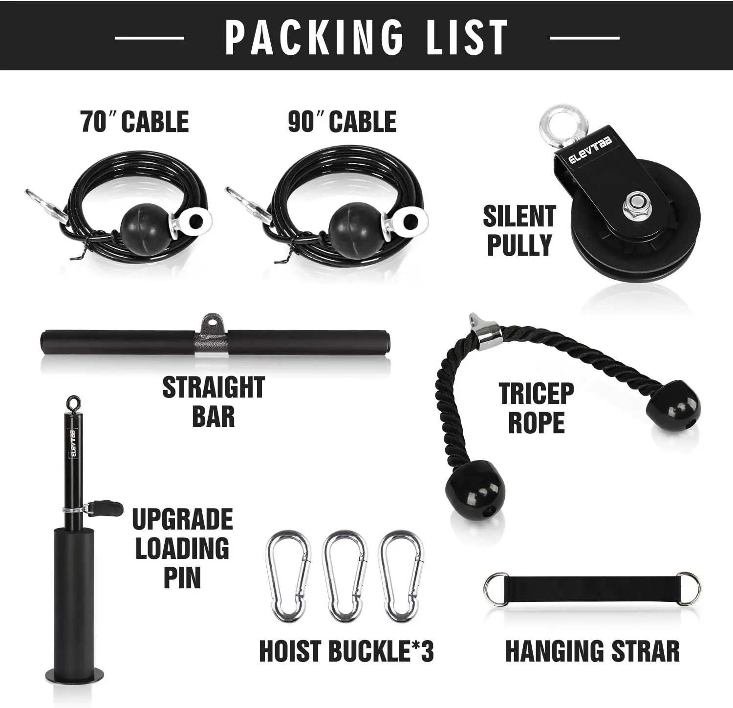 High Quality Pulley System Gym Equipment for Exercise Body LAT and Tricep Rope New Upgraded Cable Pulley System Fitness