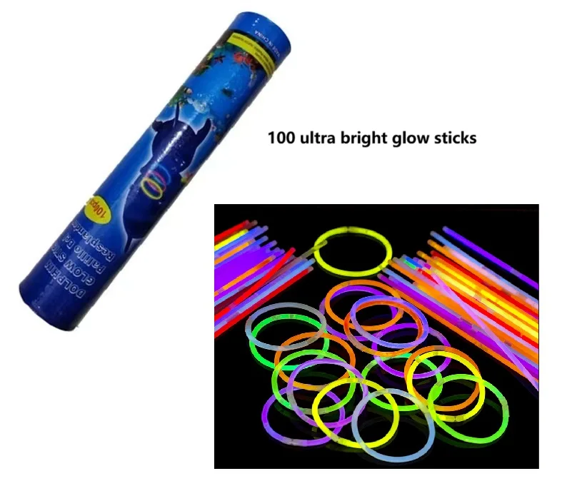 100 ultra bright glow sticks bracelets and Necklaces 20cm glow sticks bulk party supplies Glow in the Dark Party Decorations