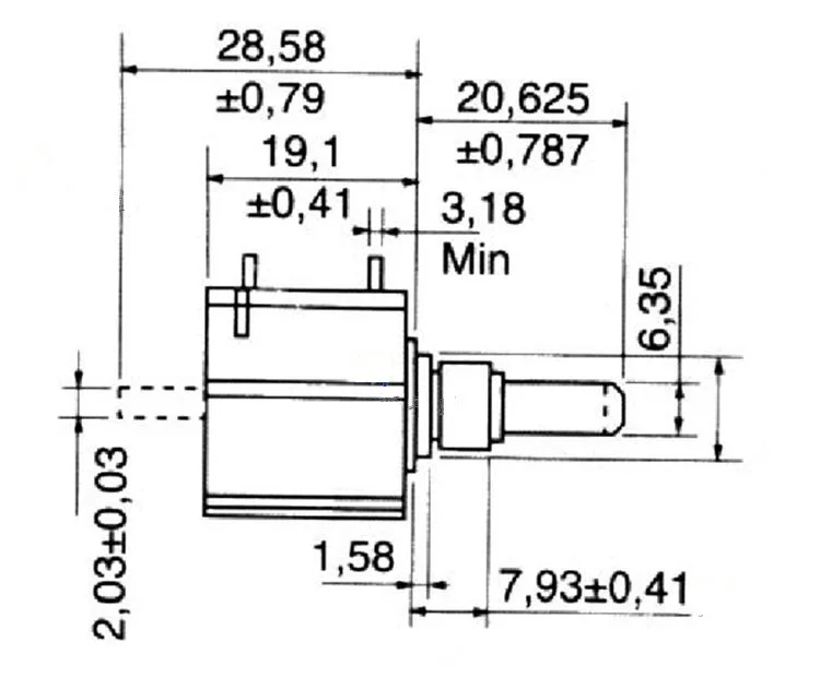 1K 2K 5K 10K 20K 50K 7286 2W 10 turns potentiometer for BI