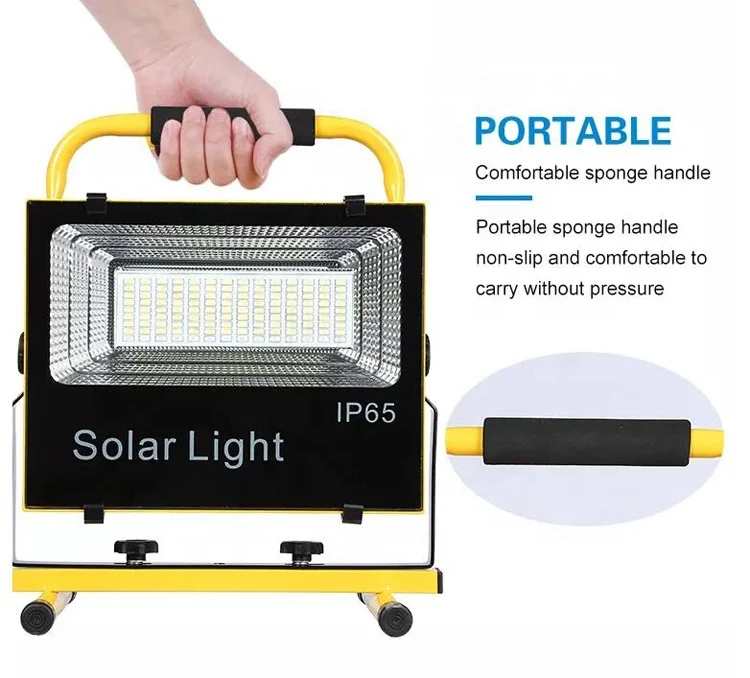 Rechargeable Security Lamp Waterproof Outdoor Yard Garden Basketball Court RGB White Led Floodlight 200w Solar Flood Light