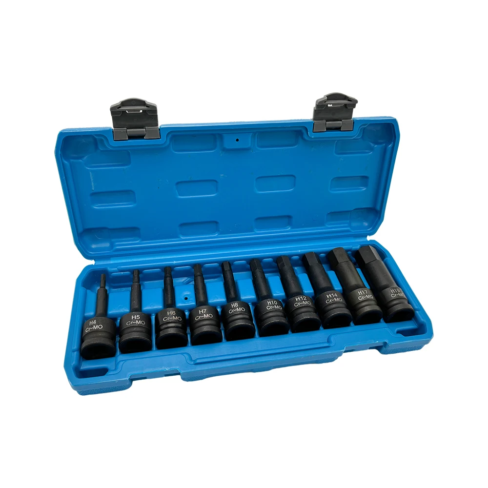 10 PCS Pneumatic CRV Socket Bits Wrench Impact Socket Bits Drive  Bit Socket Set