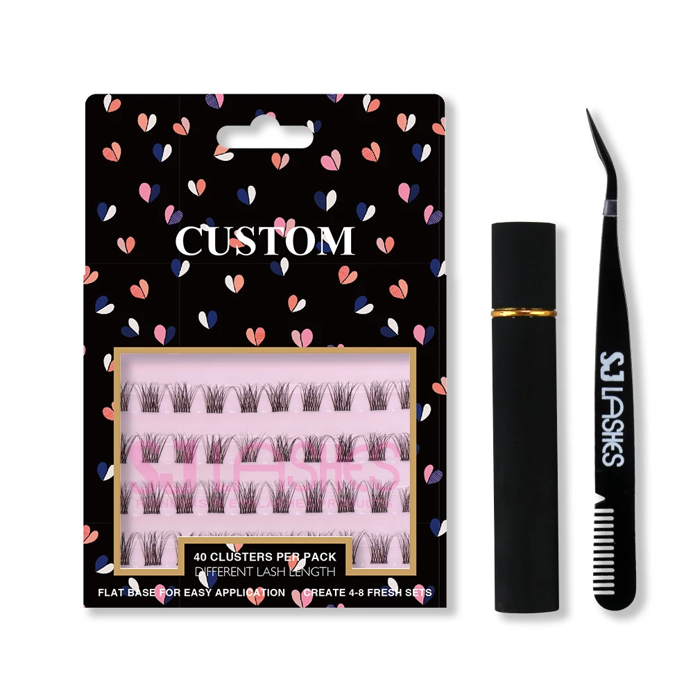 Private Label Individual Eyelash Clusters Diy Kits Premade Fans Lash Pre Cut Segment Eyelash Knot Free Mink Cluster Lashes