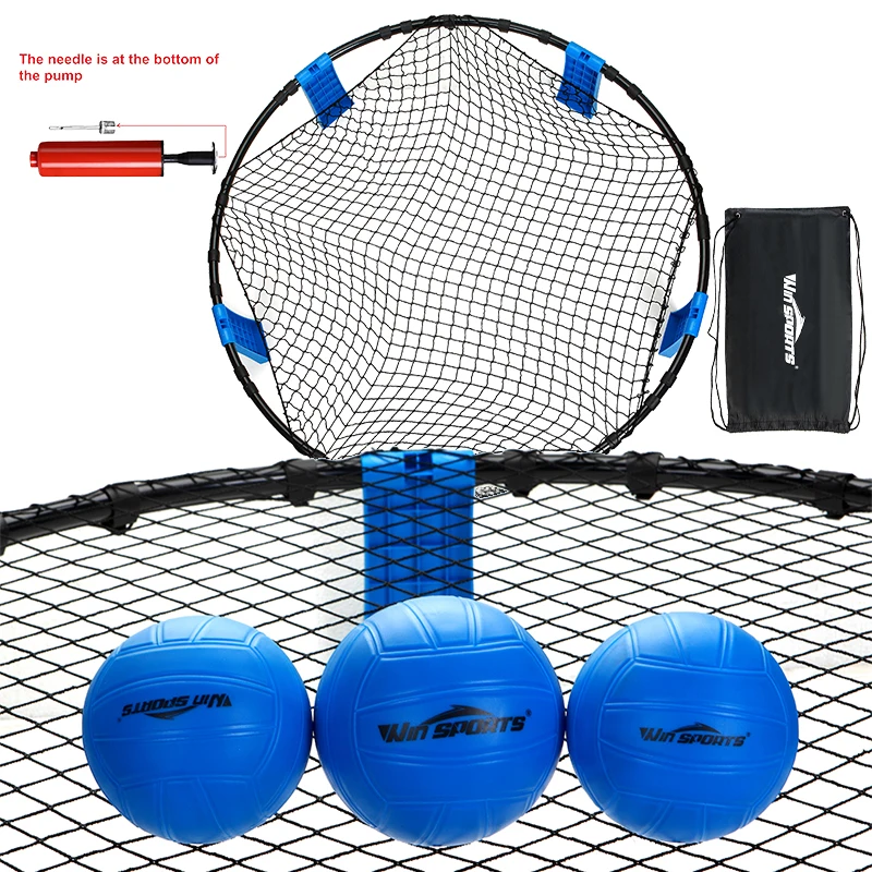 wholesale custom backyard outdoor smash ball round net beach ball game set strikeball 3 ball game volleyball spike game