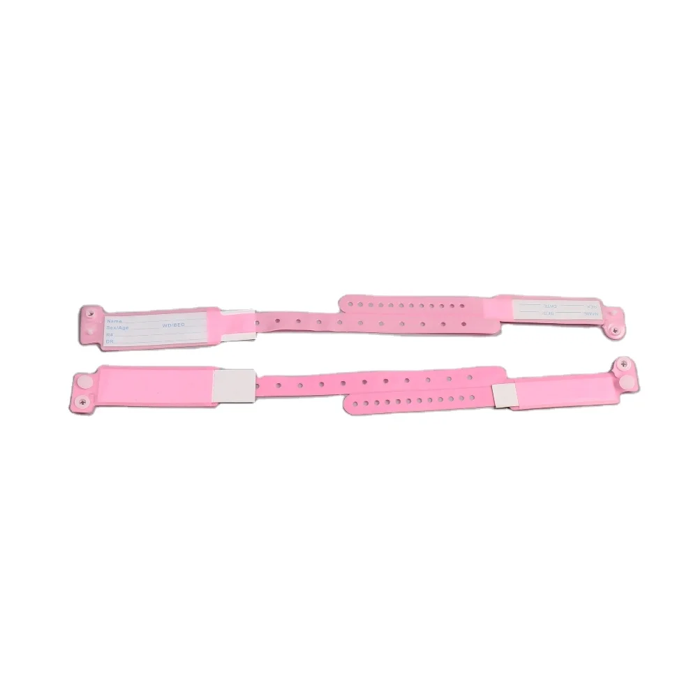 PINK color Card insert type Disposable hospital patient Mom and baby  PVC plastic ID/Identification bands