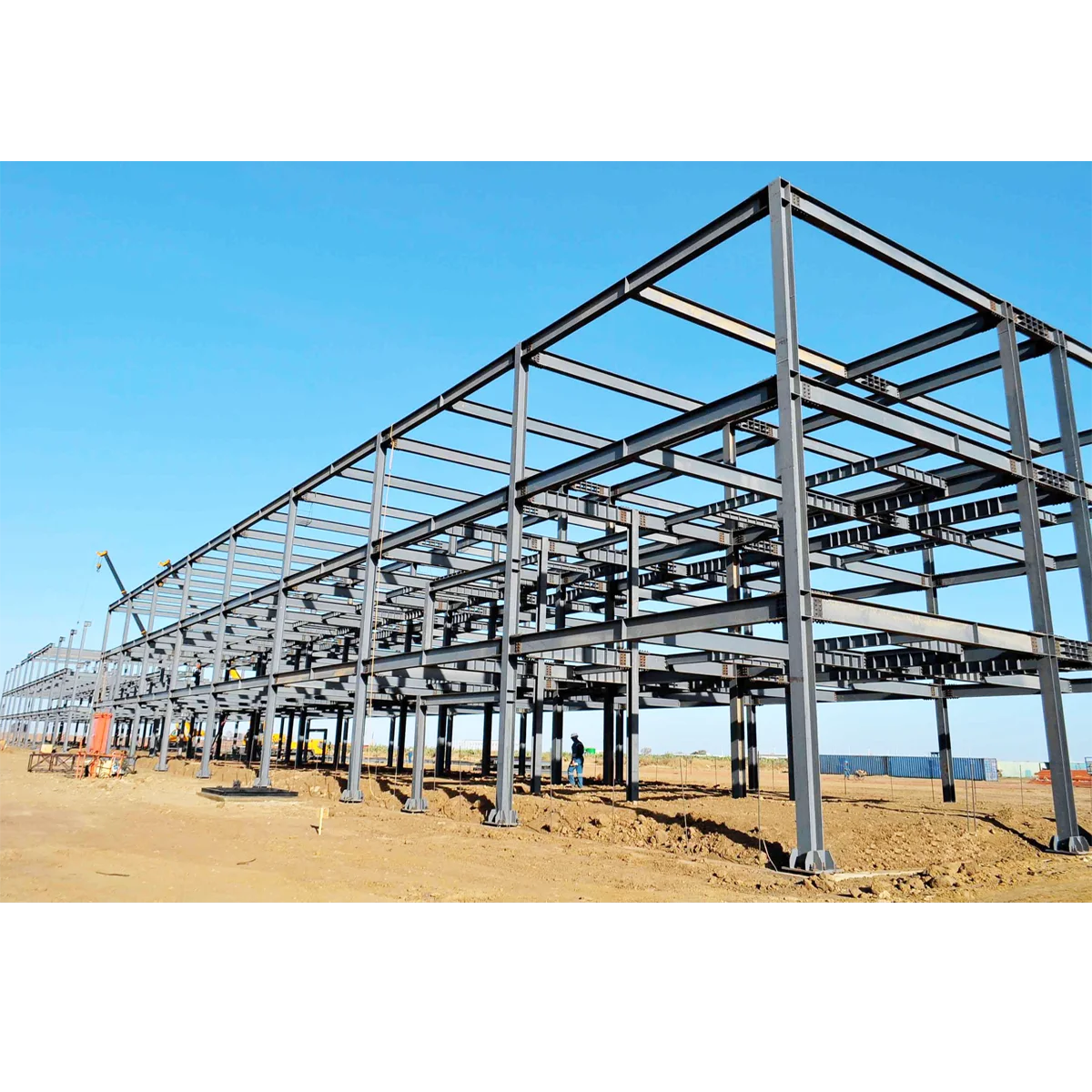 Pre-engineered Light Framework Steel Structure Flat Roof Multi Storey Design Office Apartment Buildings