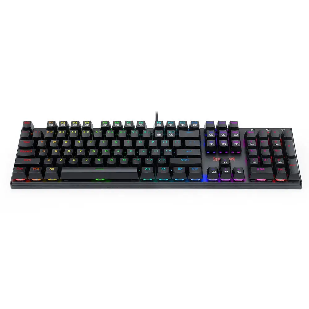 Hot Sale Redragon K565-RGB 104 Keys Office Computer Gaming RGB Backlight Red Switch USB Wired Mechanical keyboard