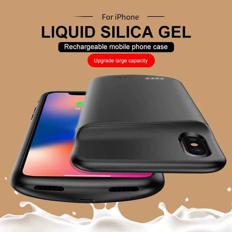 
Silicone Smart Battery Case For Iphone 11 Pro Max 5500Mah Backup Wireless Power Bank Battery Phone Case 