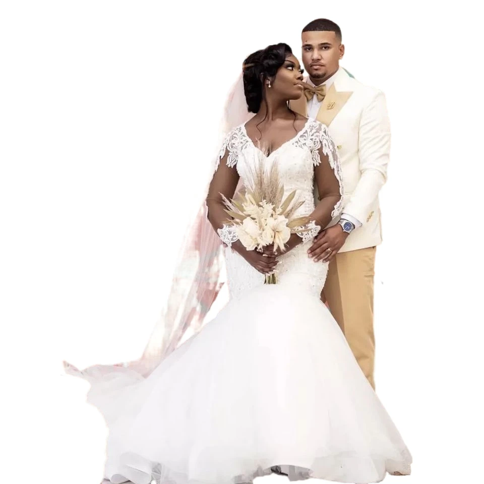 Plus size wedding dress sexy Vestido De Novia beautiful custom wedding dress special process long tail wedding dresses