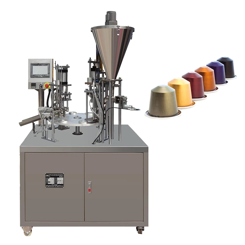 coffee capsule filling and sealing machine for powder rotary k cup coffee pod filling and sealing machine