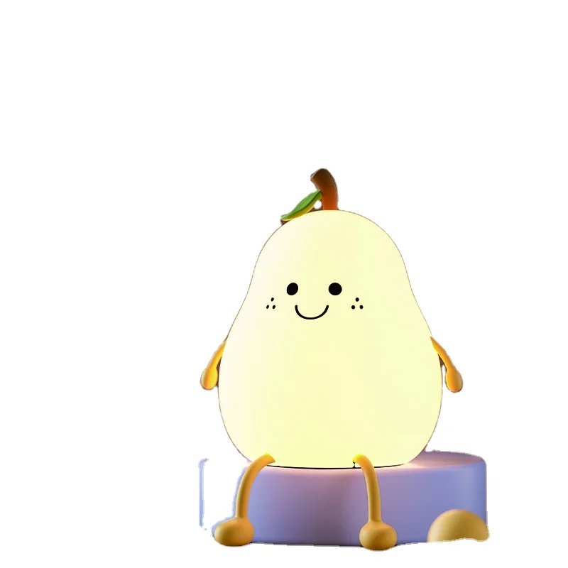 Professional Manufacturer Portable Usb Rechargeable Wireless Color-Changing Cute Pear Led Lamp Bedroom Night Light