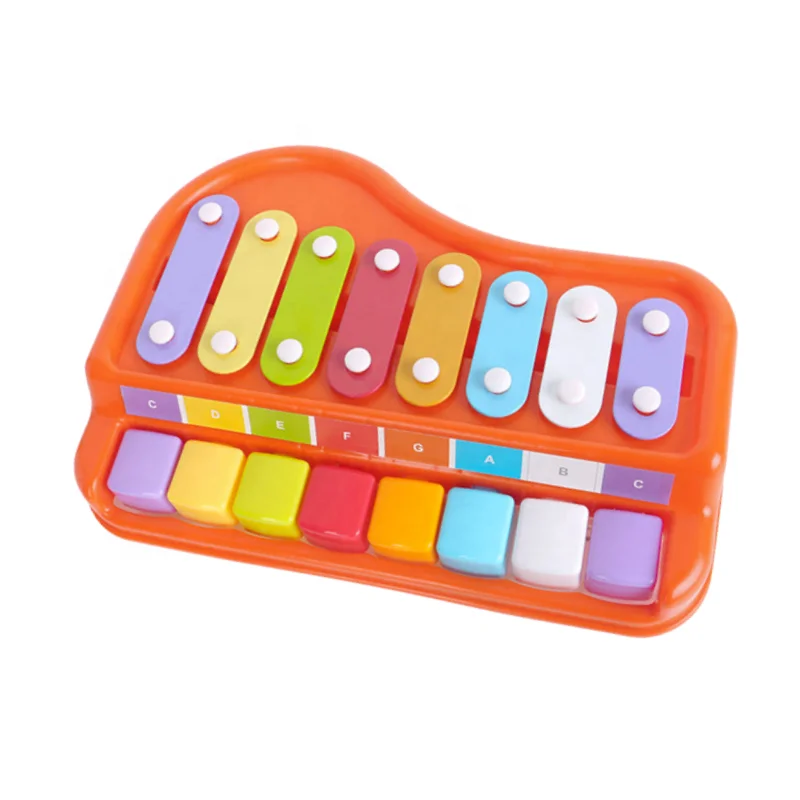 factory direct sale kid eight keys  learning toys baby early  educational musical Instrument toy plastic 2 In 1 xylophone piano