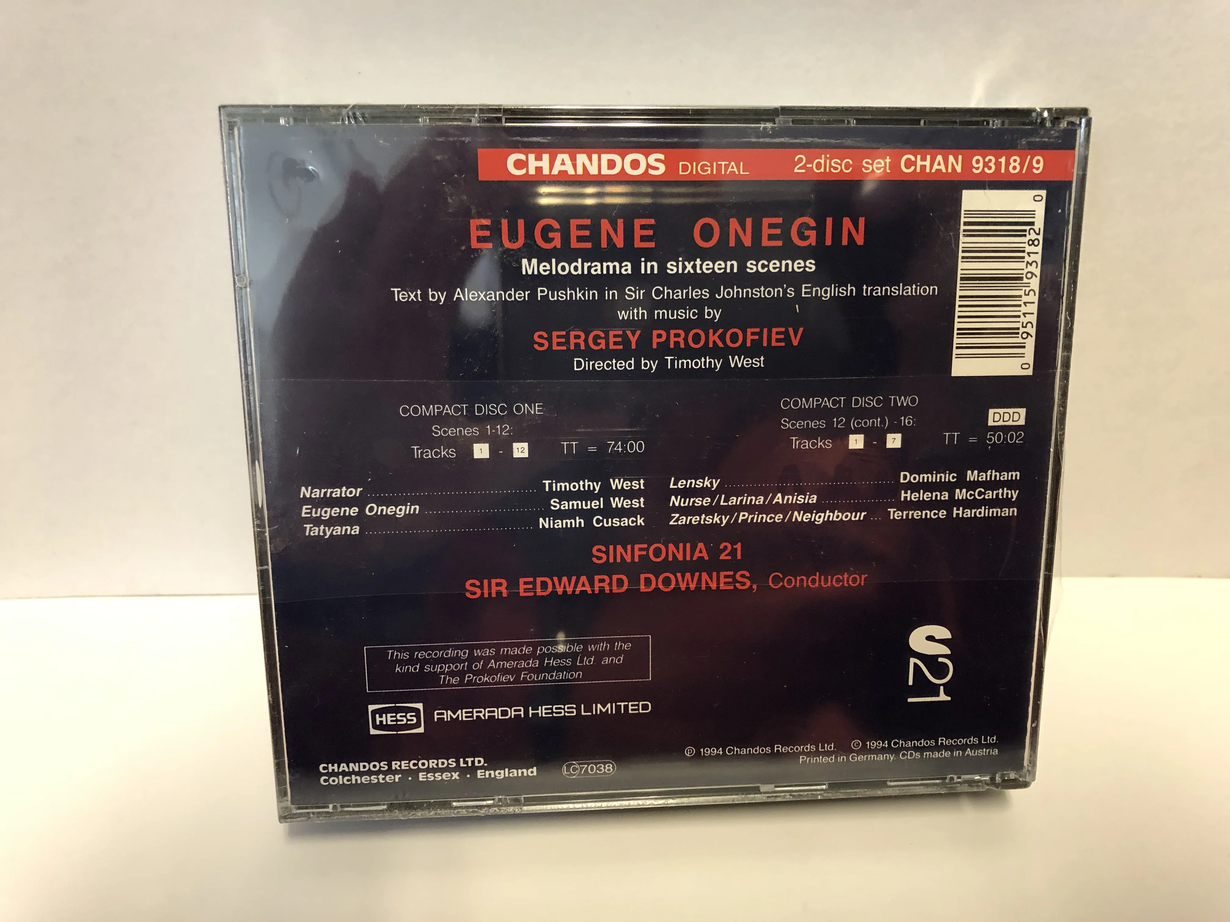 Preferred classical music of Prokofiev, Eugene Onegin - melodarama in sixteen scenes