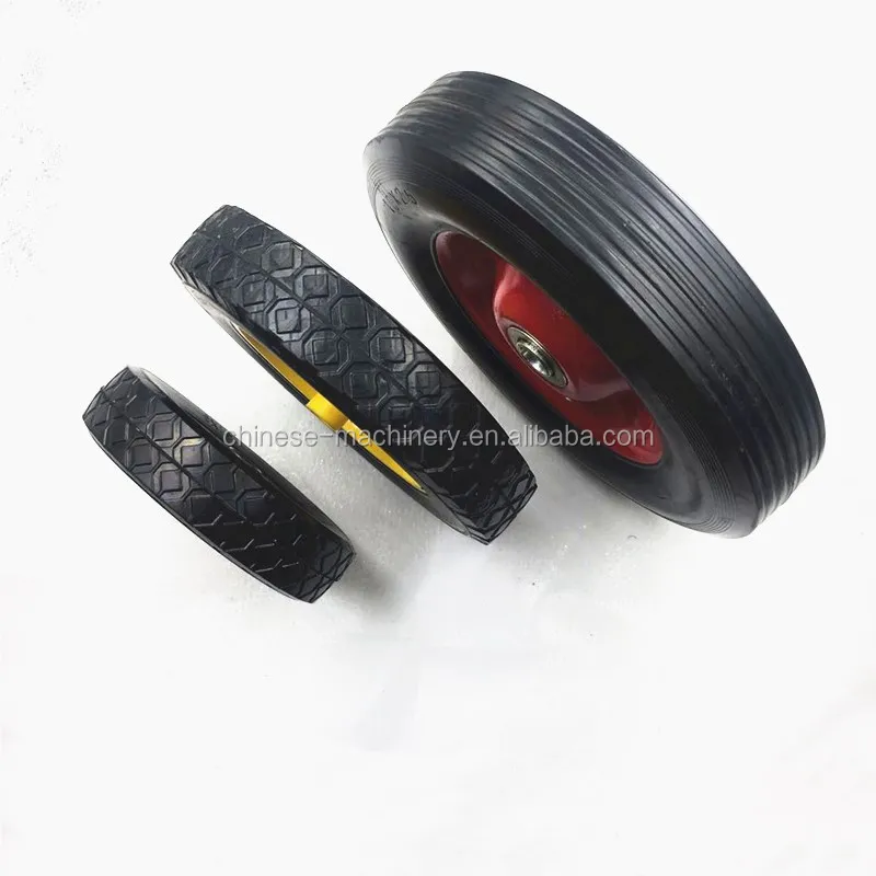 Custom Cast Iron Wheel Hub Solid Rubber Shopping Trolley Wheels