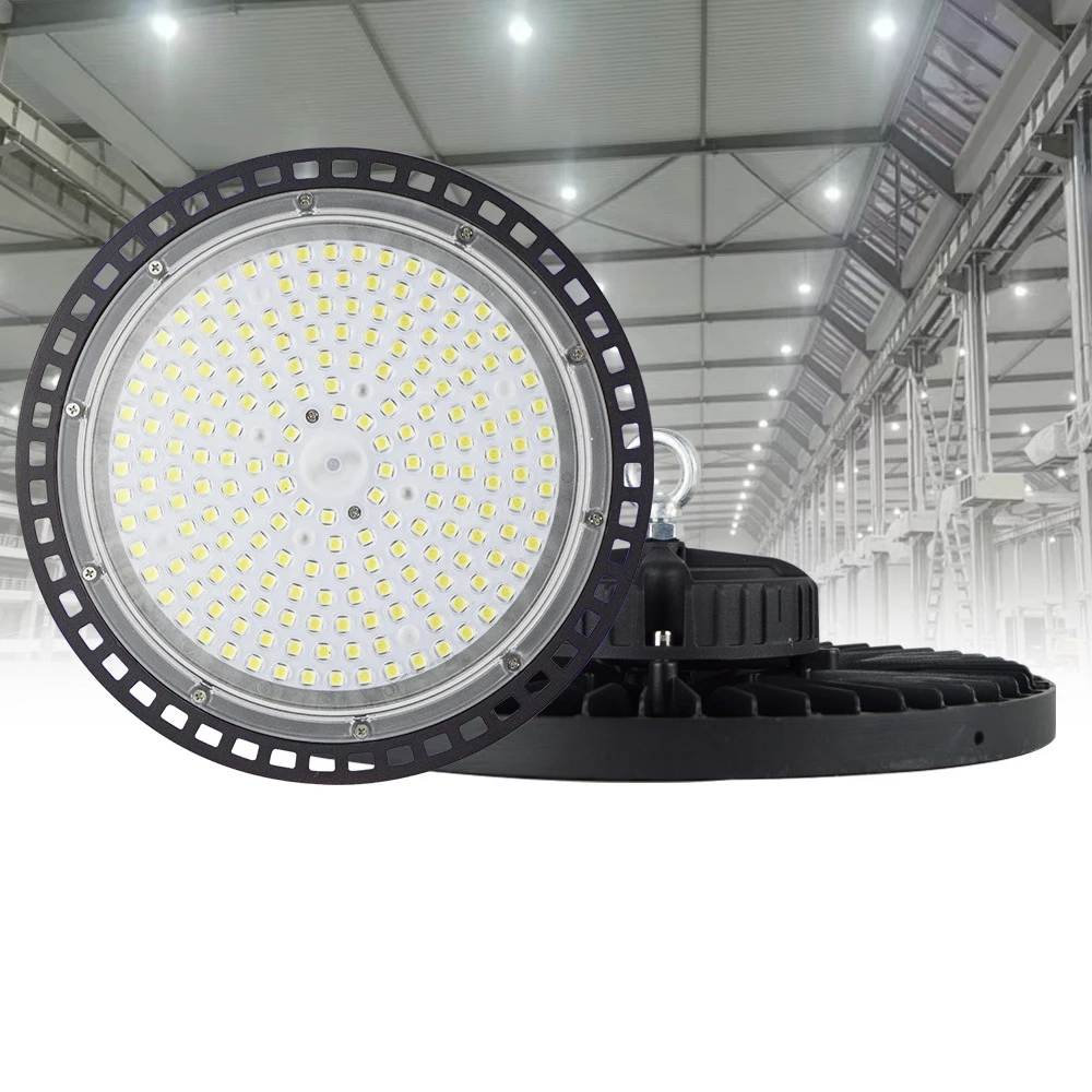 UFO Led High Bay Light with 60 90 120 Degree Reflector 130LM W 100W 150W 200W 240W Clear Black Premium Luminous Body