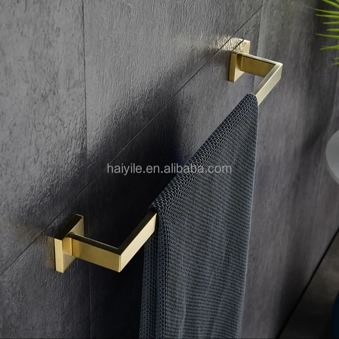 Factory Cheap Price Home Interior Door Bathroom Wall bathroom accessories Stainless Steel Chrome Single Bathroom Brass Towel Bar
