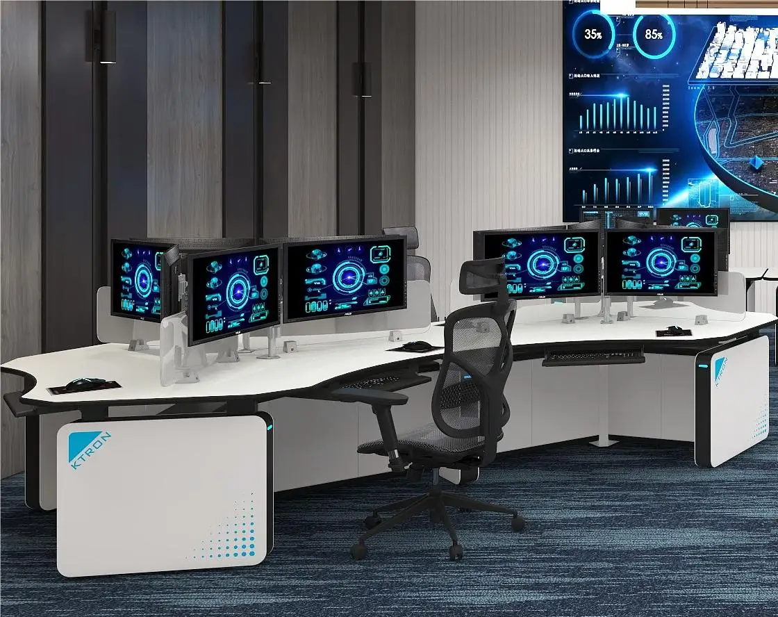 Индивидуальные интегрированные системы интеллектуальные пульты управления для 24/7 поддержки диспетчерской регулируемые по высоте настольные консоли