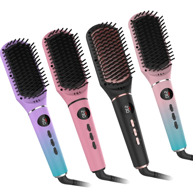 Popular Electric Straighten Hair Brush Professional Curler Straightener Comb Styler Fast Heating Ceramic Hair Straightener