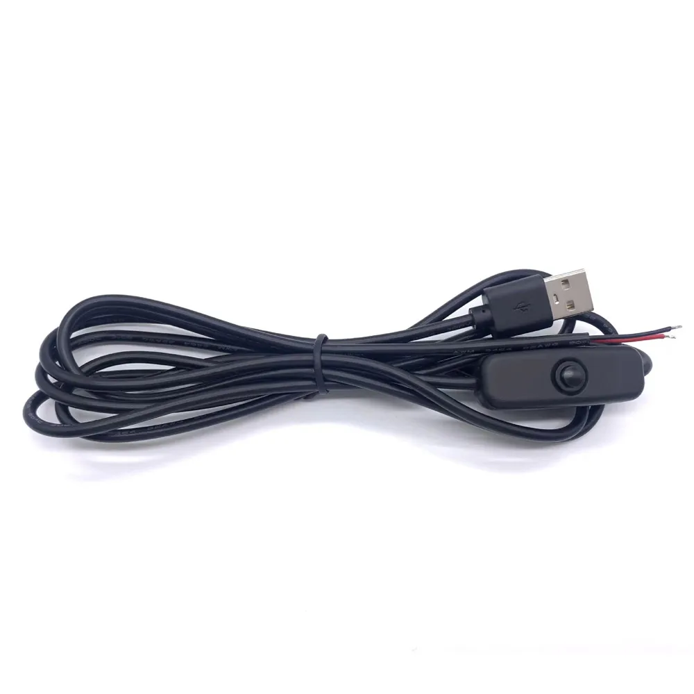 1 м 5 2464-22AWG Белый Черный Ночной свет USB кабель питания с 501 переключателем